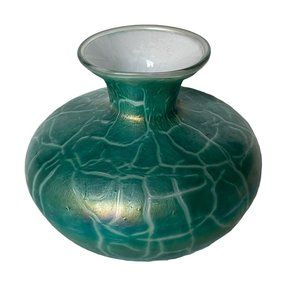 WHEATON VILLAGE K STUDIO ART GLASS VASE HAND BLOWN SIGNED W.V